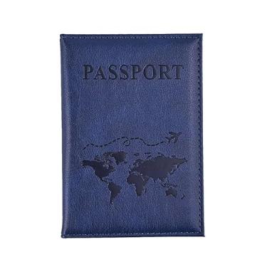 Imagem de Porta-passaporte antifurto – Carteira unissex fina ultrafina de couro PU, opção de presente para férias, viagens de negócios e estudo no exterior, Azul, Muito adequada para guardar passaportes