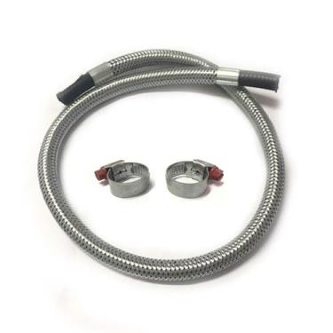 Imagem de 2 Mangueiras Flexíveis Trancado 1,00mt 500 Psi + Abraçadeira - Jp Flex