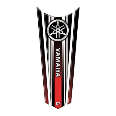 Imagem de Adesivo Faixa Gravata Resinado Tanque Moto Yamaha Vermelho Vermelho E Preto