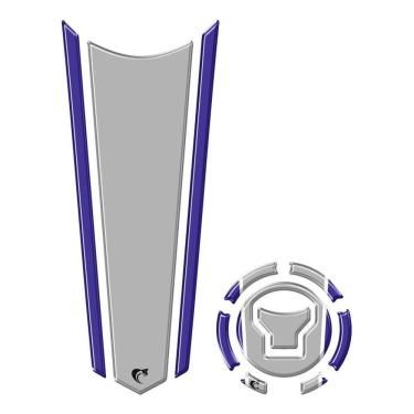 Imagem de Adesivo Faixa Gravata Tanque E Bocal Moto Resinado Variados Azul 1