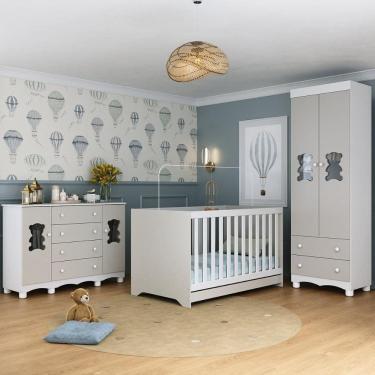 Imagem de Quarto de Bebê Completo com Berço Americano 3 em 1 Ternura Multimóveis MP4659