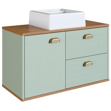 Imagem de Gabinete Suspenso 80 cm MDF Cuba Branca Livia