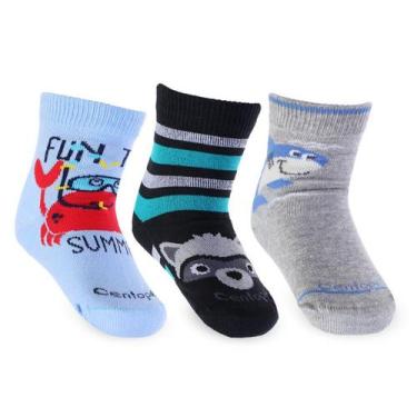 Imagem de Kit 2 Par Meia Cano Medio Infantil Masc Centope 027/028, M 25 a 28, So
