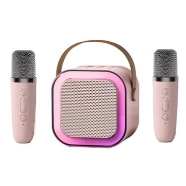 Imagem de Máquina de Karaokê com Microfone Sem Fio Portátil para Adultos Alto-falante BT 5 0 Luzes RGB Cartão TF Expandível 64G Type-C Fone Ouvido Auxin Monitoramento Festa Reunião