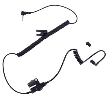 Imagem de SVXSODA Fone de ouvido de tubo acústico preto apenas para ouvir com plugue de 3,5 mm para microfone de alto-falante walkie talkie