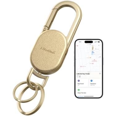Imagem de Chaveiro, localizador de chaves, rastreador antiperda integrado, porta-chaves resistente, chaveiro de aço inoxidável premium, mosquetão, chaveiros de carro com localizador global GPS à prova d'água