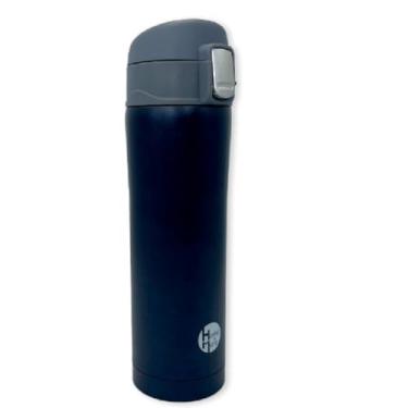 Imagem de Garrafa Térmica de Aço Inox, 500ml, Azul, Tampa Antivazamento com Bico Retrátil, 23cm x 6.5cm, Mantém Bebidas Quentes e Frias por 12 Horas