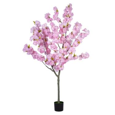 Imagem de Árvore de cerejeira artificial, Sakura rosa de 1,8 m, ramos dobráveis para decoração de casa, casamentos, festivais