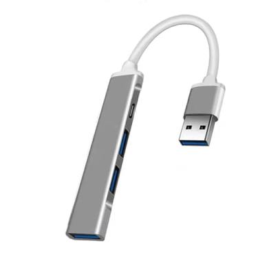 Imagem de Hub USB 3.0, hub USB de 4 portas, divisor USB com 1 USB 3.0 tipo C 1 e 2 USB 2.0, expansor USB para laptop, câmera, teclado, mouse e escritório