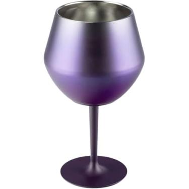 Imagem de Taça Térmica A Vácuo 410Ml 2-Em-1 Inox Haste Rosqueável Removível Copo E Taça Parede Dupla Isolante Antiderrapante Ideal Para Gin Vinho Drinks Viagem E Churrasco (ROXO METÁLICO)