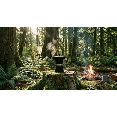 Imagem de Cafeteira Italiana Aluminio ou preta Moka 3 a 6 Xicaras Café Expresso 8 Xicaras Cafeteira De Fogão