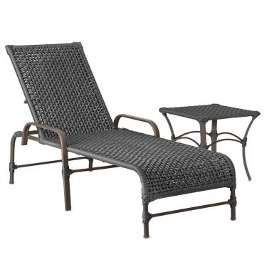 Imagem de Espreguiçadeira Catar Mesa Corda Náutica Piscina Trama Preto