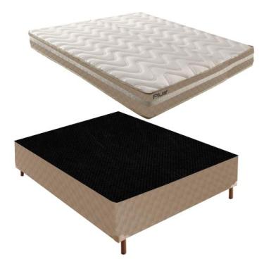 Imagem de Cama Box Casal com Colchão D33 Unique Plus Duoface 16x138x188cm e Base