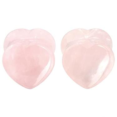 Imagem de Qmcandy 2 peças - 8 peças de alargadores de pedra natural opalita quartzo ágata olho de gato medidor de orelha joia piercing 2g-16mm, Pedra, Zircônia cúbica