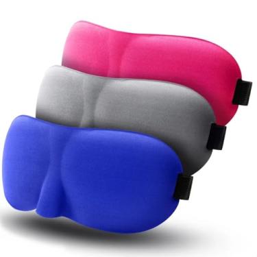 Imagem de Máscara de Dormir 3D com Espuma de Memória – Bloqueio Total de Luz, Supermacia e Anatômica, Alça Ajustável – Ideal para Viagem, Repouso e Sono Profundo – Cores Sortidas - 01 Unidade