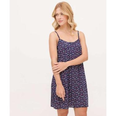 Imagem de Camisola Liganete Estampada Alças Finas Marisa-37016, Azul, M