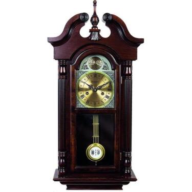 Imagem de Relógio De Parede Carrilhão Pendulo Madeira Cordas 5355 Novo - Herweg