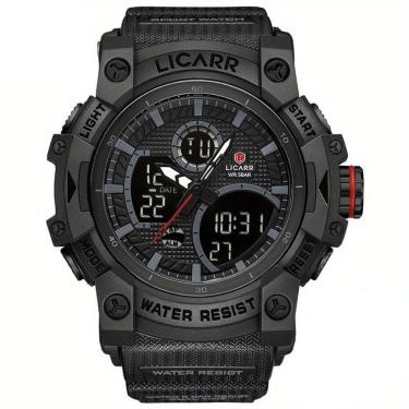 Imagem de Relógio Desportivo Digital Masculino Duplo Display A Prova De água 5atm Estilo Casual Preto