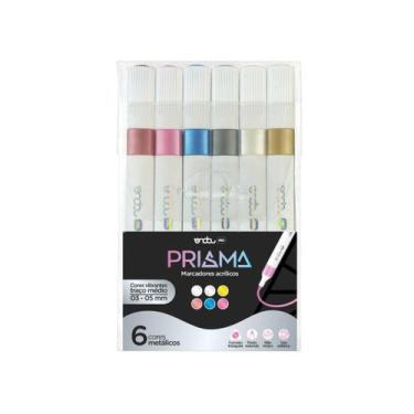 Imagem de Marcador Acrlico Prisma 6 Cores Metalicos Onda