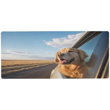 Imagem de Wassud Happy Dog Mouse pad organizador de mesa para jogos grande teclado de computador tapete de mouse pad material de escritório 80 cm x 30 cm