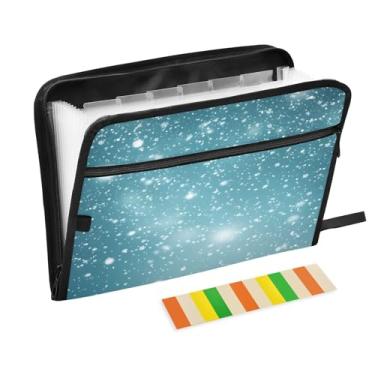 Imagem de CEBUGI Pasta expansível com 13 bolsos, organizador de arquivos sanfonado à prova d'água com etiquetas tamanho A4, organizador de documentos de papel para escola, material de escritório, fundo de