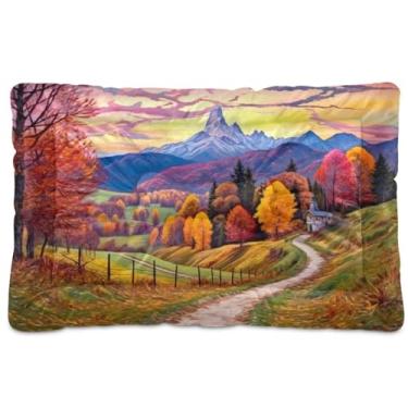 Imagem de Wassud Cama de cachorro pequena lavável com cenário bonito, tapetes para cães pequenos, almofada portátil para animais de estimação, cama antiderrapante para cães e gatos, almofada confortável para