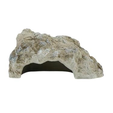 Imagem de Fenteer Acessórios para terrário de dragão barbudo, esconderijo rochoso para répteis, decoração de aquário para répteis, plataforma de PVC para tartarugas