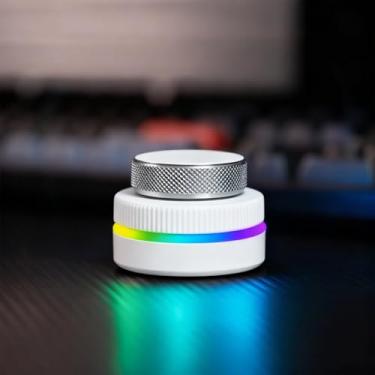 Imagem de Luqeeg Controlador de Rolagem Personalizável, Controle de Volume USB C, Bluetooth de 2,4 GHz, Três Modos de Conexão com Iluminação RGB Compatível com Celulares, Tablets