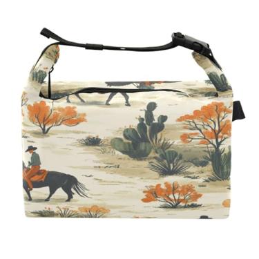 Imagem de STAYTOP Lancheira Western North American Cowboy com fivela de alça, lancheira isolada para meninos e meninas, lancheira térmica para trabalho escolar