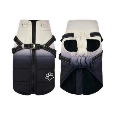 Imagem de Jaqueta Quente De Inverno Para Cães Com Arnês, Zíper Traseiro, À Prova