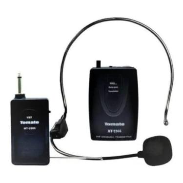 Imagem de Microfone Sem Fio MT-2205, Headset e Lapela, Dinâmico, 50m Alcance, Preto, com Receptor e Transmissor