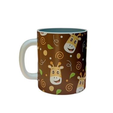 Imagem de Caneca Xícara de Café Porcelana 300ml com Design de Girafa Fofa