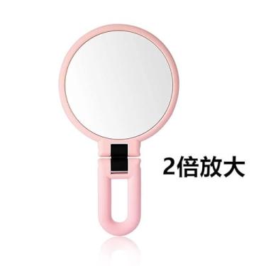Imagem de Espelho de maquiagem mesa com lados ampliação princesa portátil dobrável mão lupa 15 vezes para uso diário em casa