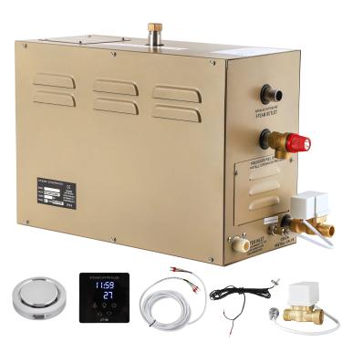 Imagem de CGOLDENWALL Gerador de vapor comercial autodrenante sistema de chuveiro sauna banho spa 30 min a 12 horas controle à prova d'água (6 kW)