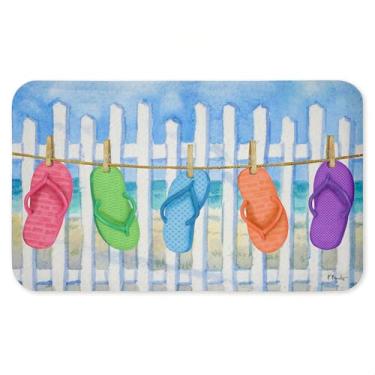 Imagem de Esteira antifadiga de varal de verão para chinelos, tapete ergonômico acolchoado para cozinha e pé com suporte antiderrapante, tapete confortável ecológico, design de Paul Brent, 76 cm x 45 cm