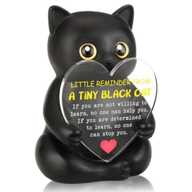 Imagem de FTONENI Presente de decoração de mesa de incentivo de gato preto para colega de trabalho, professor, mentor, estatueta de escritório inspiradora para aprendizagem e crescimento - FDD615