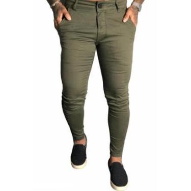 Imagem de Calça Alfaiataria Sarja Skinny Masculina Com Elastano-Masculino
