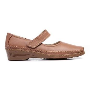 Imagem de Sapato Sapatilha Feminin Couro Marrom Conforto Ortopédico tamanho:40;cor:;Gênero:Feminino-Feminino