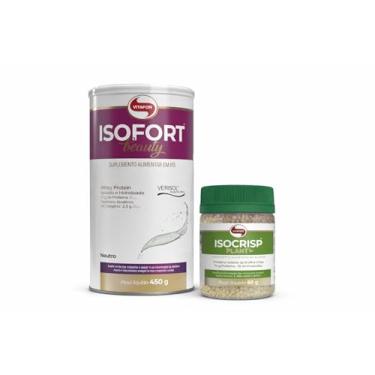 Imagem de Kit Isofort Beauty 450g + Isocrisp Plant 60g Vitafor Proteína com Colágeno Verisol® + Proteína Vegetal Crocante (450, Neutro)
