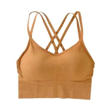 Imagem de Top De Yoga Feminino Sexy Com Alças Cruzadas Nas Costas, Sutiã Esporti