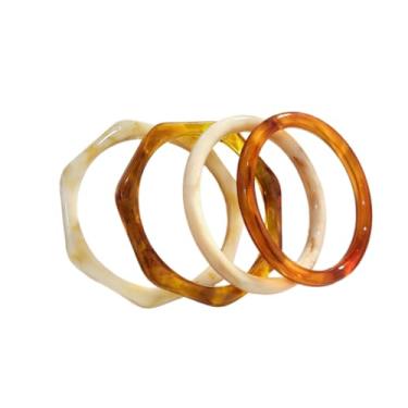 Imagem de Blue Drop Conjunto de pulseiras grossas para mulheres, tartaruga, placa de acetato, empilhável, pulseiras de resina acrílica, pulseira geométrica, vintage, joias, IN, Sem Pedra Preciosa