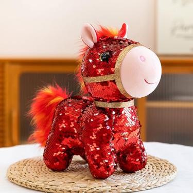 Imagem de 2026 Ano Novo Chinês Decoração de Pelúcia Ano do Cavalo Ornamentos Pendurados Mascote Pelúcia para Festival da Primavera Ano Novo Lunar Zodíaco Lembrança Festa Presente Casa Escritório Decoração