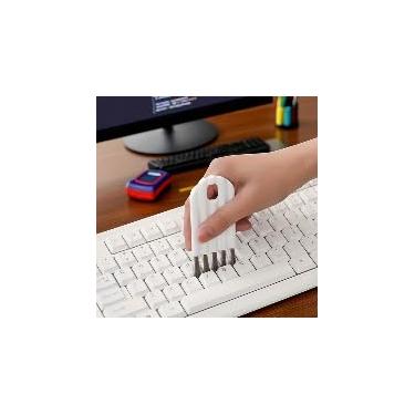 Imagem de Pacote com 3 escovas de limpeza de teclado, design compacto portátil com cerdas de fileira dupla para escritório, casa, remoção de poeira de viagem, 3 peças