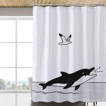 Imagem de LLSCL Forro de cortina de chuveiro de tecido com ímãs, qualidade de hotel à prova d'água, 72 x 72 lavável na máquina