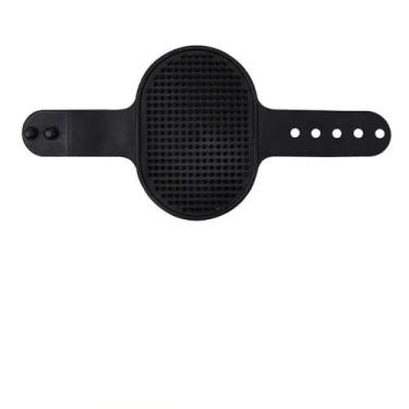 Imagem de Escova de massagem de banho para cães com cerdas macias para limpeza e lavagem de xampu, variante preta