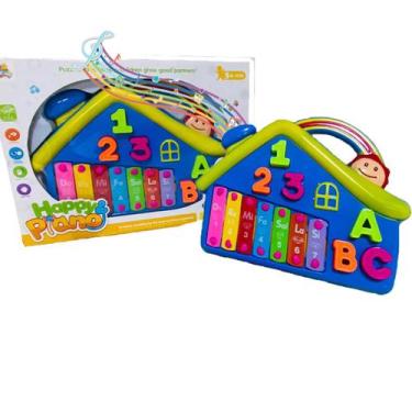 Imagem de Piano Infantil Teclado Pedagógico Xilofone Sons 7 Notas - Fun Game