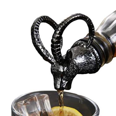 Imagem de Aerador de Vinho Metal Animal Filtrador Whiskey Tampa Garrafa com Borracha Silicone Liga Zinco Premium Final Retro Detachável Fácil Lavar Adequado par