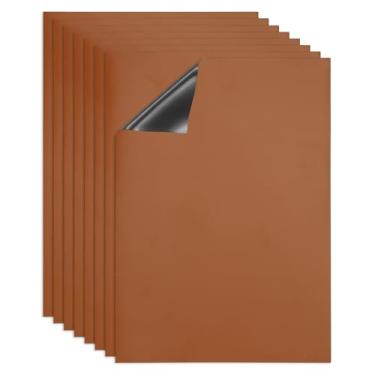 Imagem de PATIKIL Quadro apagável a seco, pacote com 8 ímãs A4, quadro branco, calendário de geladeira, quadro magnético, material de escritório para casa, cozinha, geladeira, mesa, parede, marrom