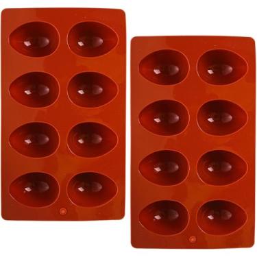 Imagem de Molde de silicone em forma de ovo com 8 cavidades para fazer doces de chocolate, decorações de festa de Páscoa, reutilizável, antiaderente, flexível, de grau alimentício, molde de artesanato DIY para