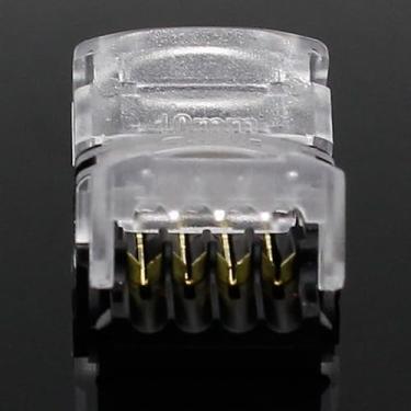 Imagem de VUBBJCRS Conector de fita LED RGB 5 peças de 4 pinos 5050 10 mm colorido LED RGB fita conector de luz não impermeável IP20 fita para uso de fio RGB